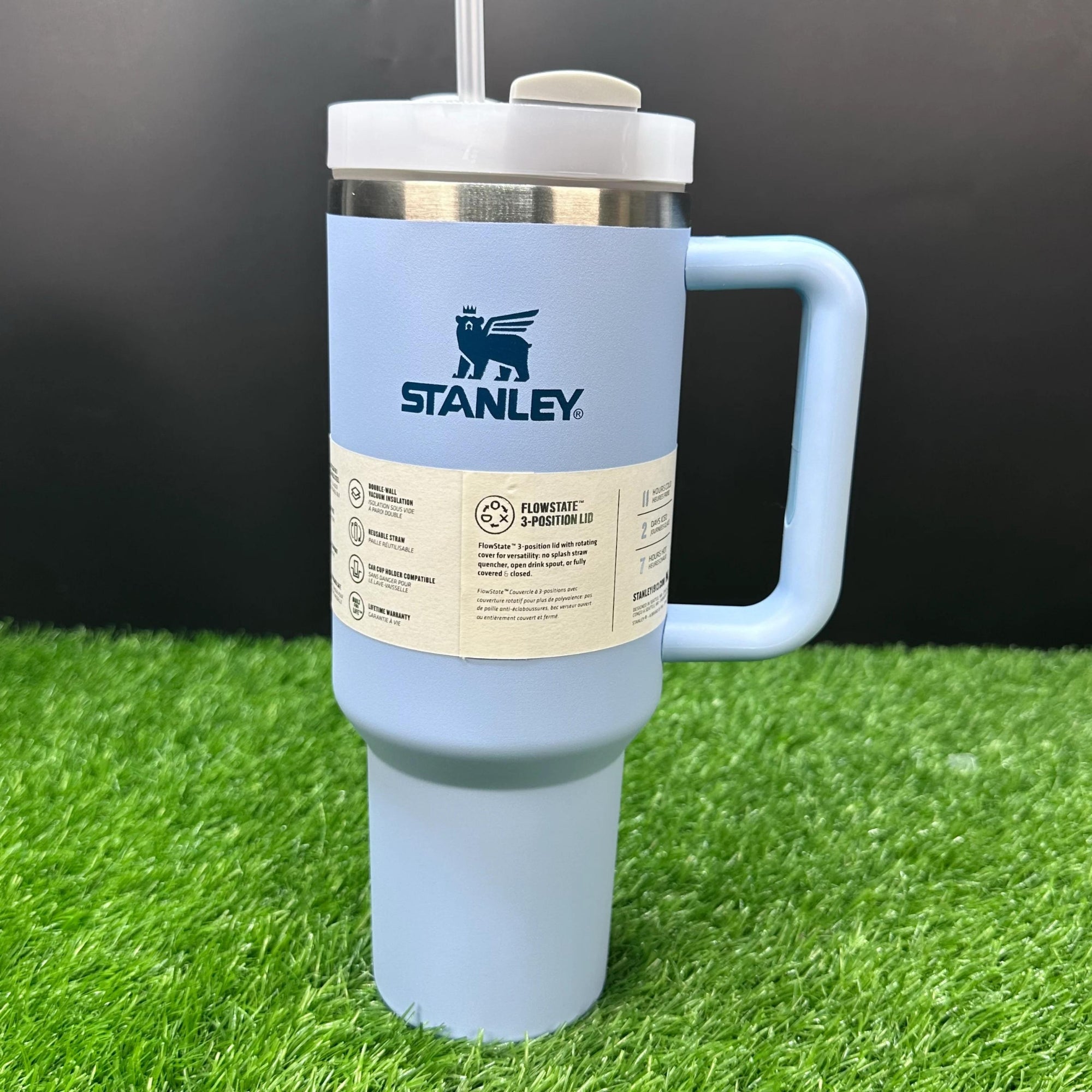 Light Blue Stanley 40 Oz Stainless Steel Tumbler | Leak - Proof Vacuum Insulated Travel Mug | Hot & Cold - Tumbler Bank