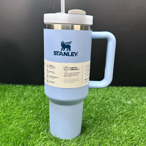 Light Blue Stanley 40 Oz Stainless Steel Tumbler | Leak - Proof Vacuum Insulated Travel Mug | Hot & Cold - Tumbler Bank