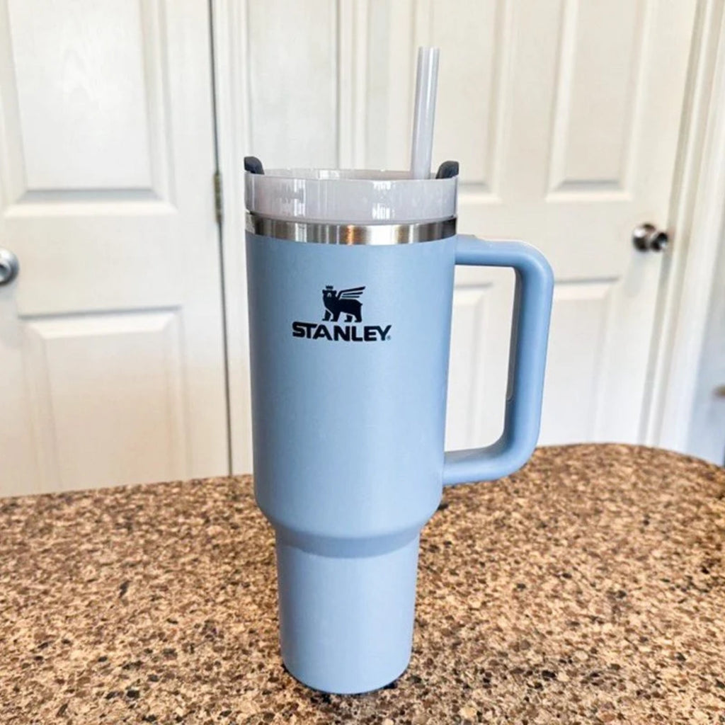Light Blue Stanley 40 Oz Stainless Steel Tumbler | Leak - Proof Vacuum Insulated Travel Mug | Hot & Cold - Tumbler Bank