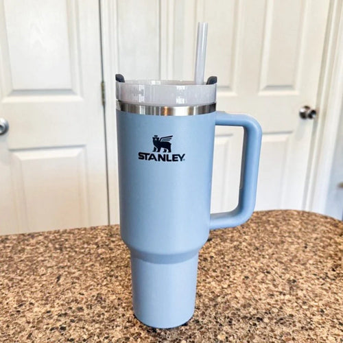 Light Blue Stanley 40 Oz Stainless Steel Tumbler | Leak - Proof Vacuum Insulated Travel Mug | Hot & Cold - Tumbler Bank
