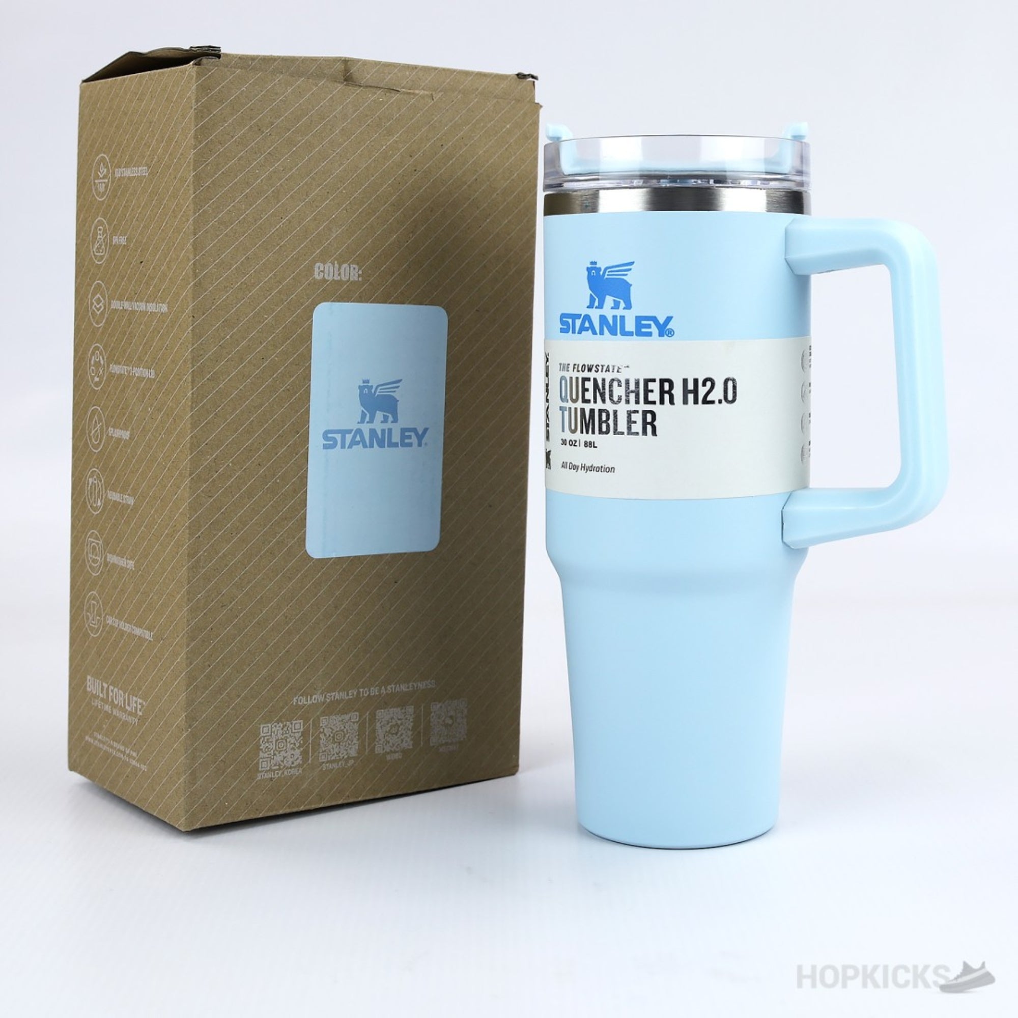 Light Blue Stanley 40 Oz Stainless Steel Tumbler | Leak - Proof Vacuum Insulated Travel Mug | Hot & Cold - Tumbler Bank