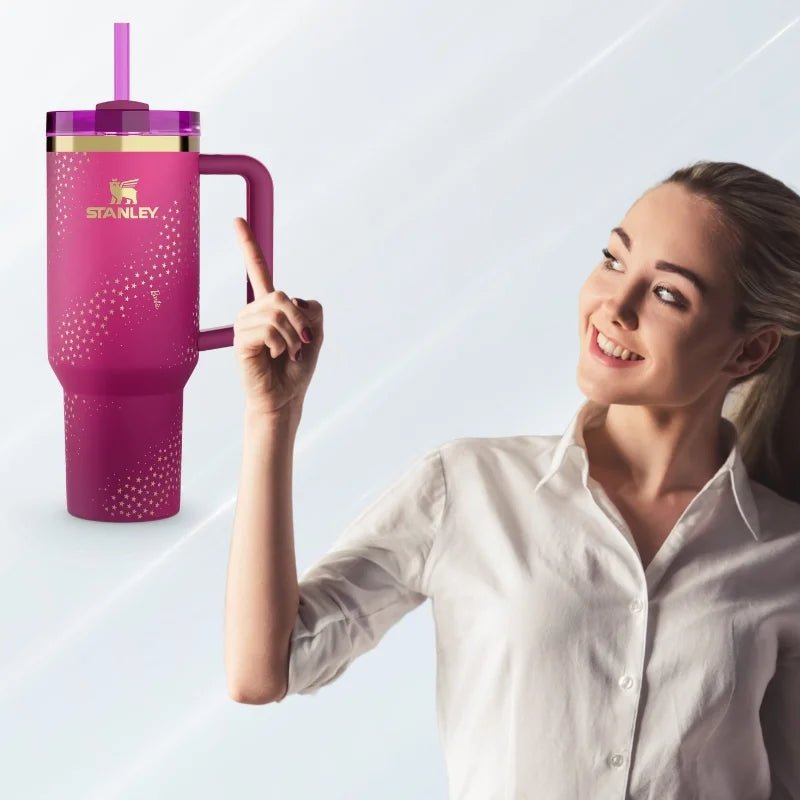 Star Pink Stylish Stanley Barbie Tumbler | H2.0 Tumbler 1.18L Limited Edition Double Wall Vacuum Insulated - Tumbler Bank