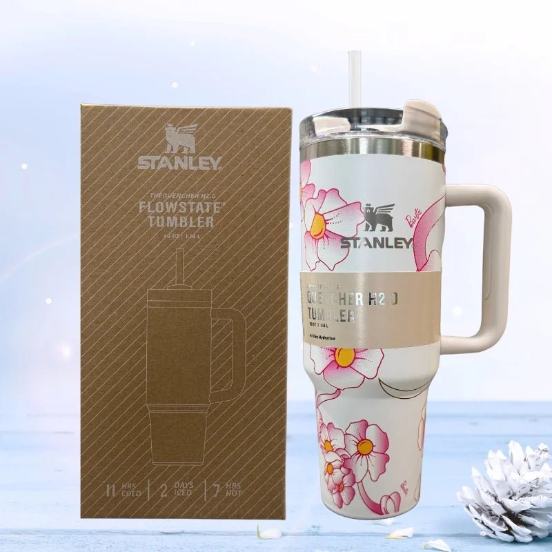White Barbie Stanlay Tumbler | H2.0 Tumbler 1.18L Limited Edition Double Wall Vacuum Insulated - Tumbler Bank